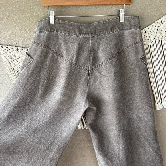 BABETTE San Francisco 100% linen wide leg baggy pants EUC F - Picture 4 of 9